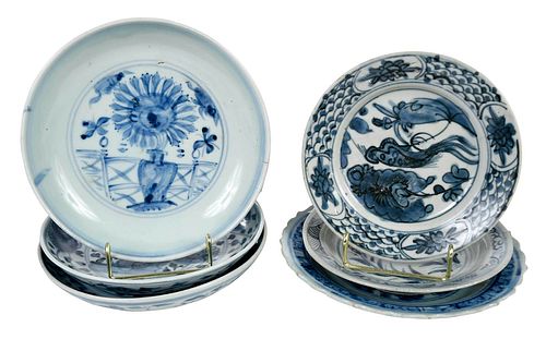 SIX ASIAN BLUE AND WHITE