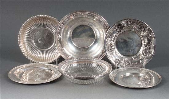 Six assorted American sterling