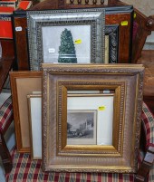 SIX ASSORTED ARTWORKS & A GILT