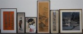 SIX ASSORTED ASIAN THEMED WORK