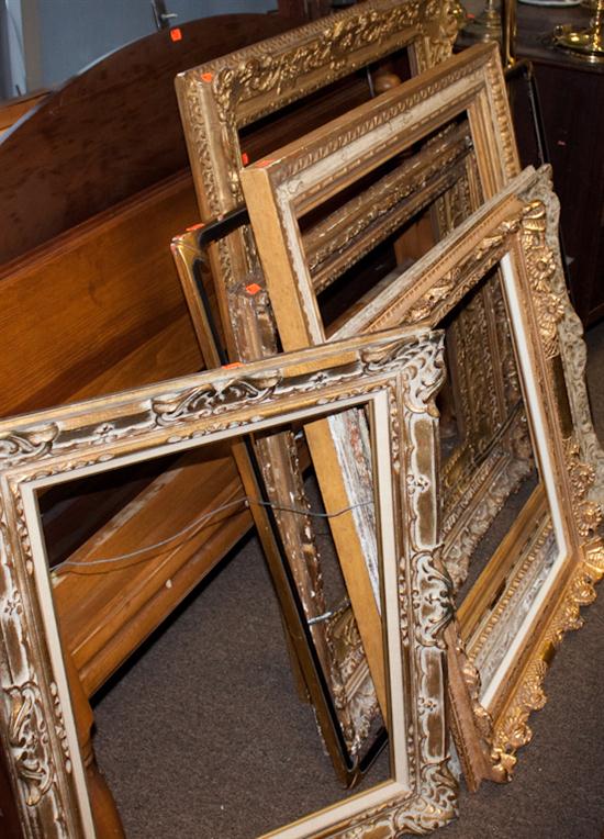 Six assorted carved and giltwood