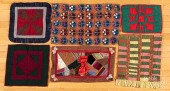 SIX ASSORTED DOLL QUILT, PILLO