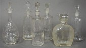 SIX ASSORTED ETCHED CRYSTAL DE