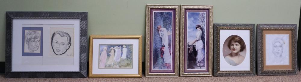 SIX ASSORTED FRAMED WORKS OF ARTSix