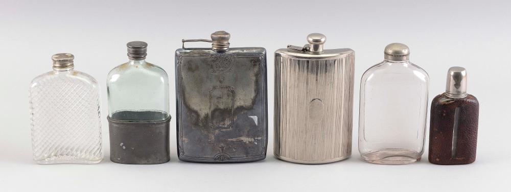 SIX ASSORTED GLASS AND SILVER