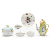 SIX ASSORTED HEREND TABLEWARE