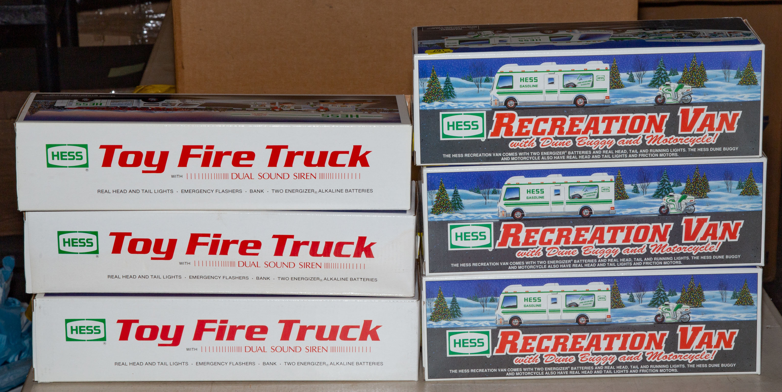 SIX ASSORTED HESS TRUCKS Includes