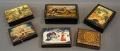SIX ASSORTED LACQUER BOXESSix