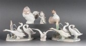 Six assorted Lladro fowl and b