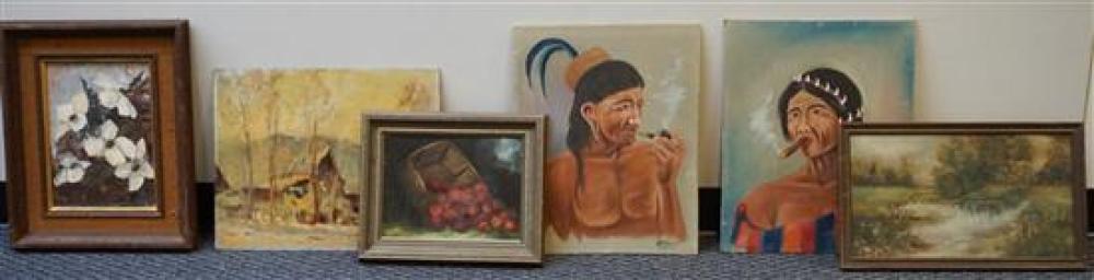 SIX ASSORTED OIL PAINTINGSSix