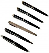 SIX ASSORTED PENS AND PENCILS