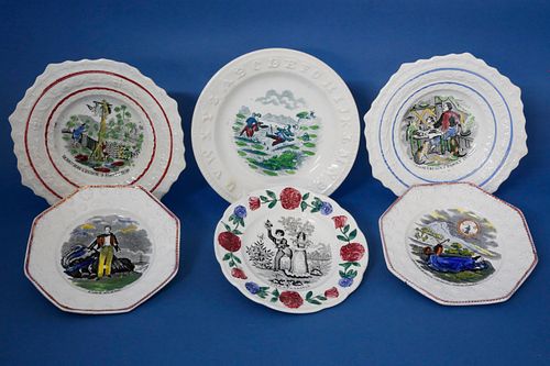 SIX ASSORTED POLYCHROME