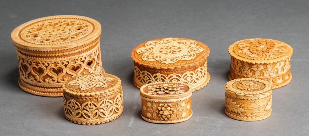 SIX ASSORTED RUSSIAN CUT AND