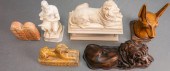 SIX ASSORTED STONE AND COMPOSI