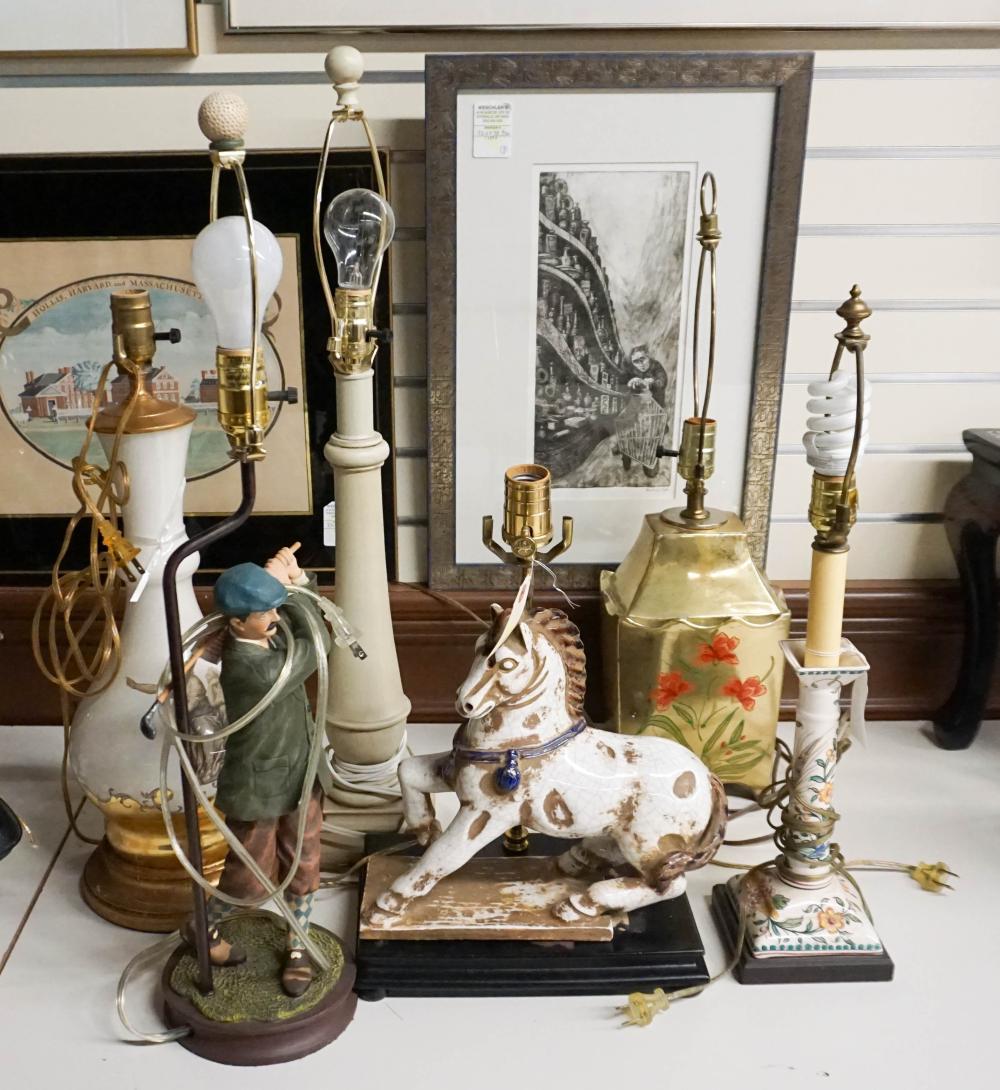 SIX ASSORTED TABLE LAMPSSix