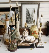 SIX ASSORTED TABLE LAMPSSix As
