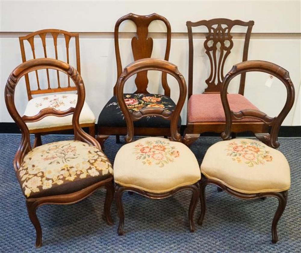SIX ASSORTED UPHOLSTERED SEAT