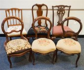 SIX ASSORTED UPHOLSTERED SEAT