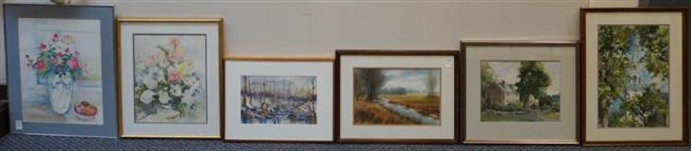 SIX ASSORTED WATERCOLORSSix