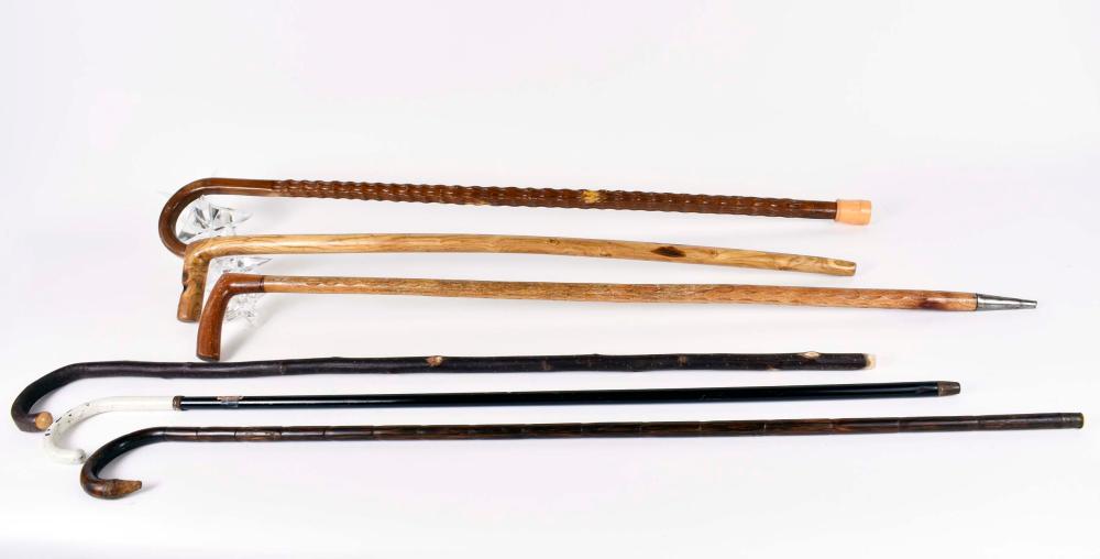 SIX ASSORTED WOOD OR METAL