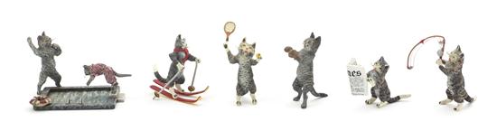 Six Austrian Cold Painted Bronze