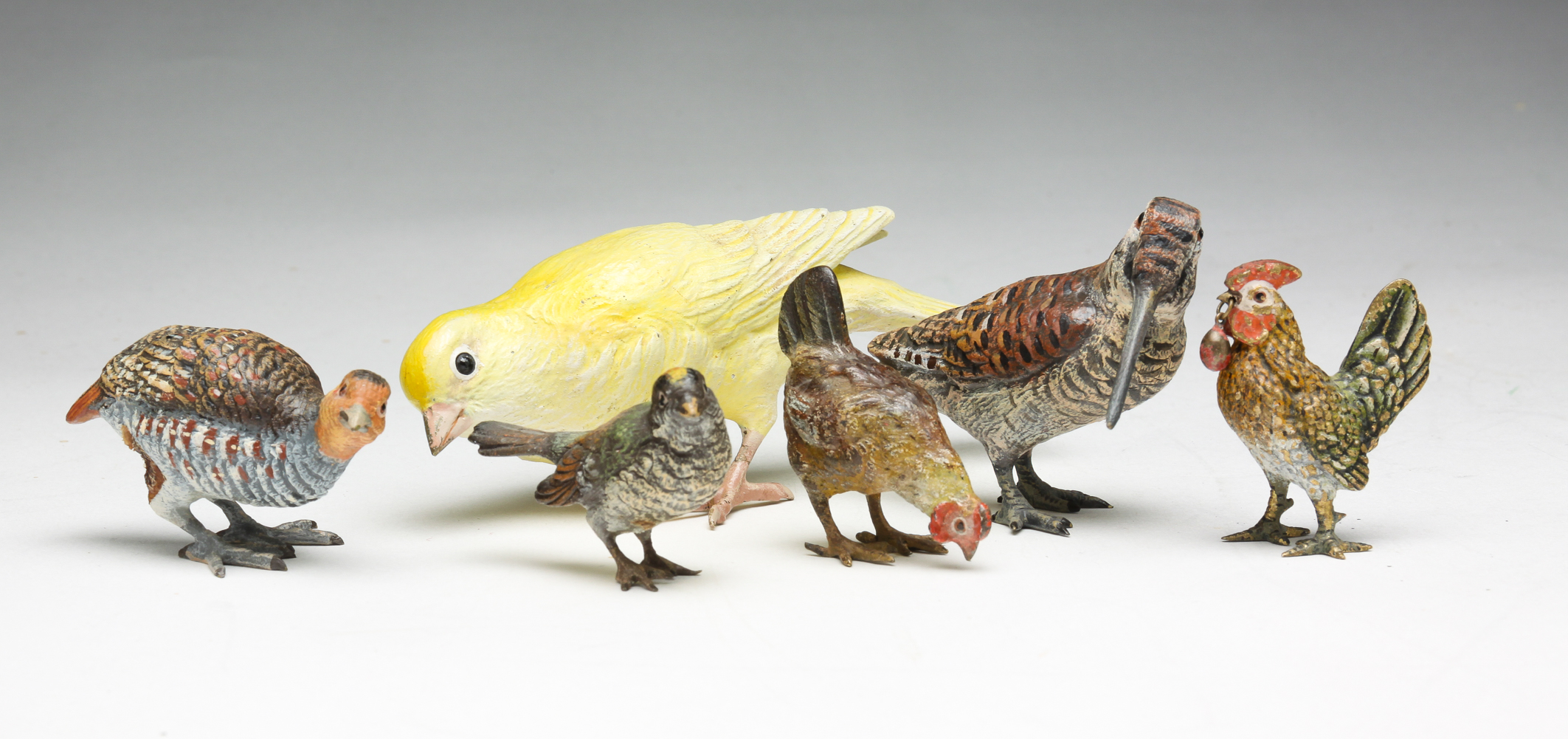 SIX AUSTRIAN COLD PAINTED BRONZE