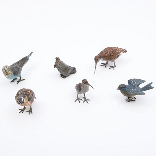 SIX AUSTRIAN COLD PAINTED BRONZE