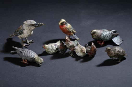 SIX AUSTRIAN COLD-PAINTED BRONZE