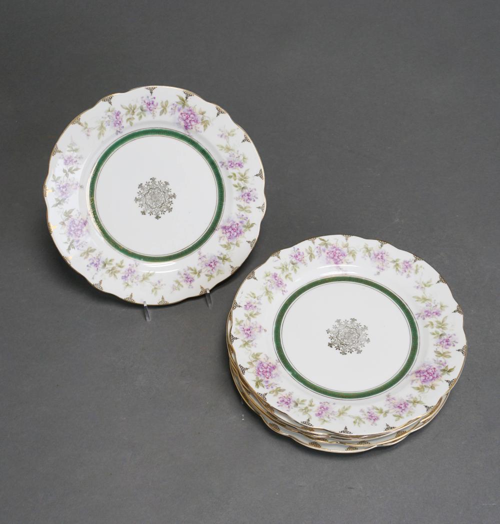 SIX AUSTRIAN FLORAL DECORATED