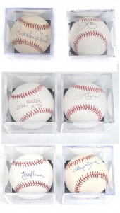 SIX AUTOGRAPHED MLB BASEBALLS