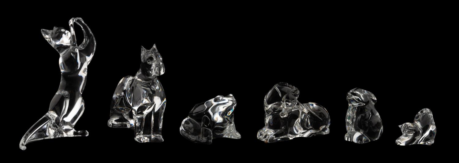 SIX BACCARAT CRYSTAL ANIMAL