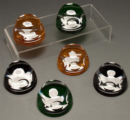 Six Baccarat sulphide glass