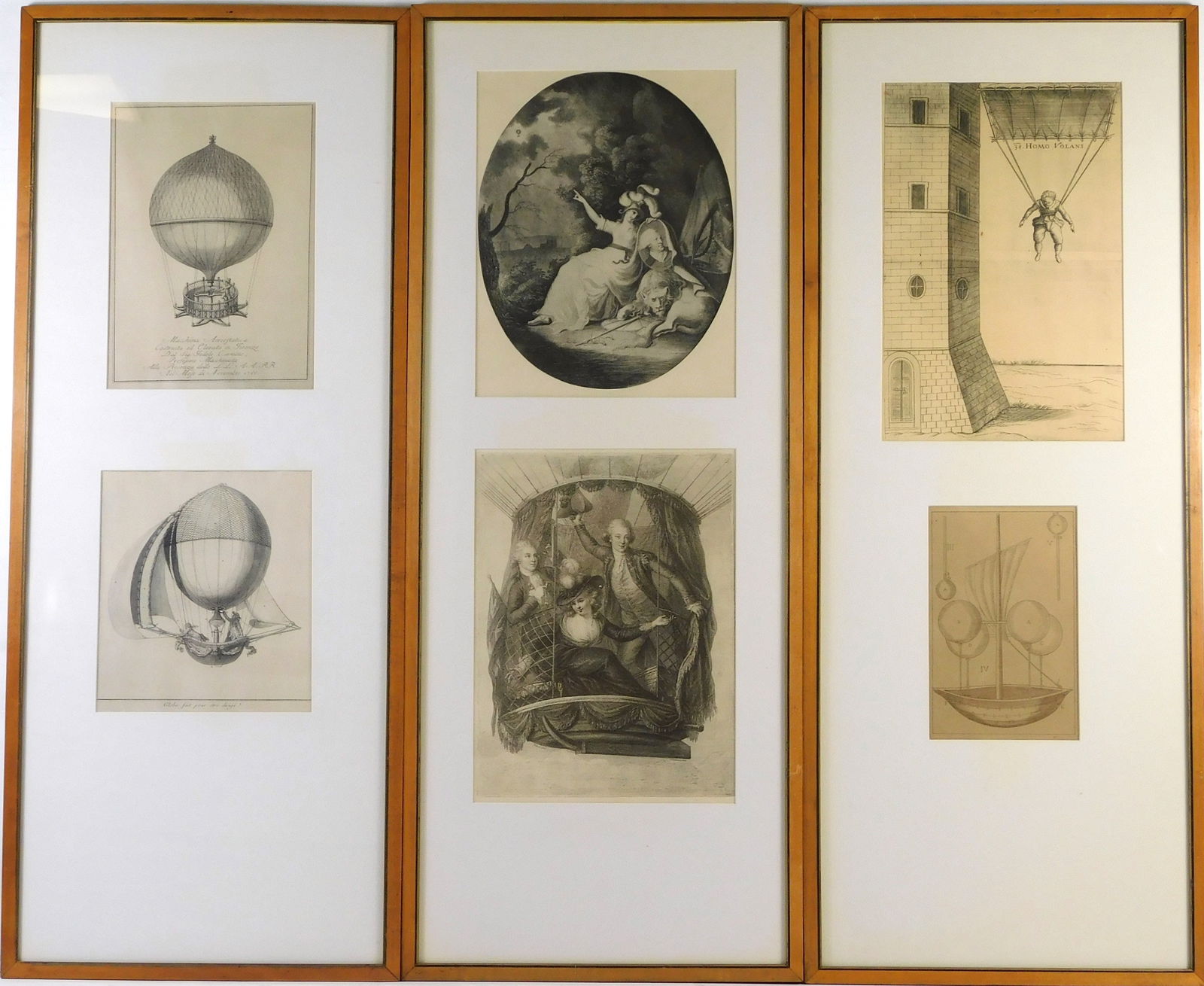 SIX BALLOON THEMED ETCHINGS IN
