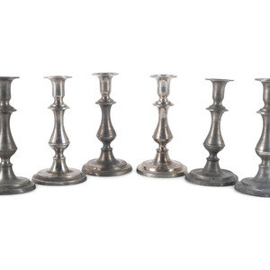 Six Baluster Form Pewter