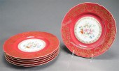 SIX BAVARIAN GILT AND FLORAL D