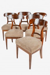SIX BEIDERMEIER MAHOGANY DININ