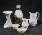 SIX BELLEEK PORCELAIN ITEMS, T