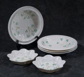 SIX BELLEEK SHAMROCK SHALLOW B