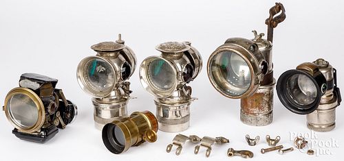 SIX BICYCLE LANTERNS, CA. 1900Six