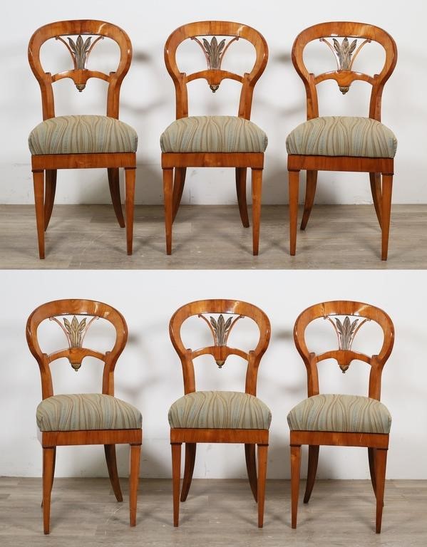SIX BIEDERMEIER DINING CHAIRSSix