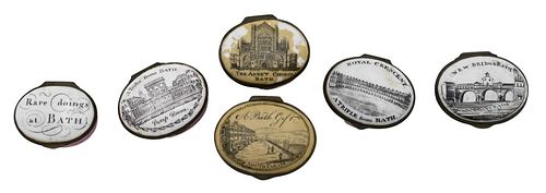 SIX BILSTON BOXES, FROM BATH, TO