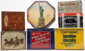 SIX BISCUIT TINS & ONE SODA CR