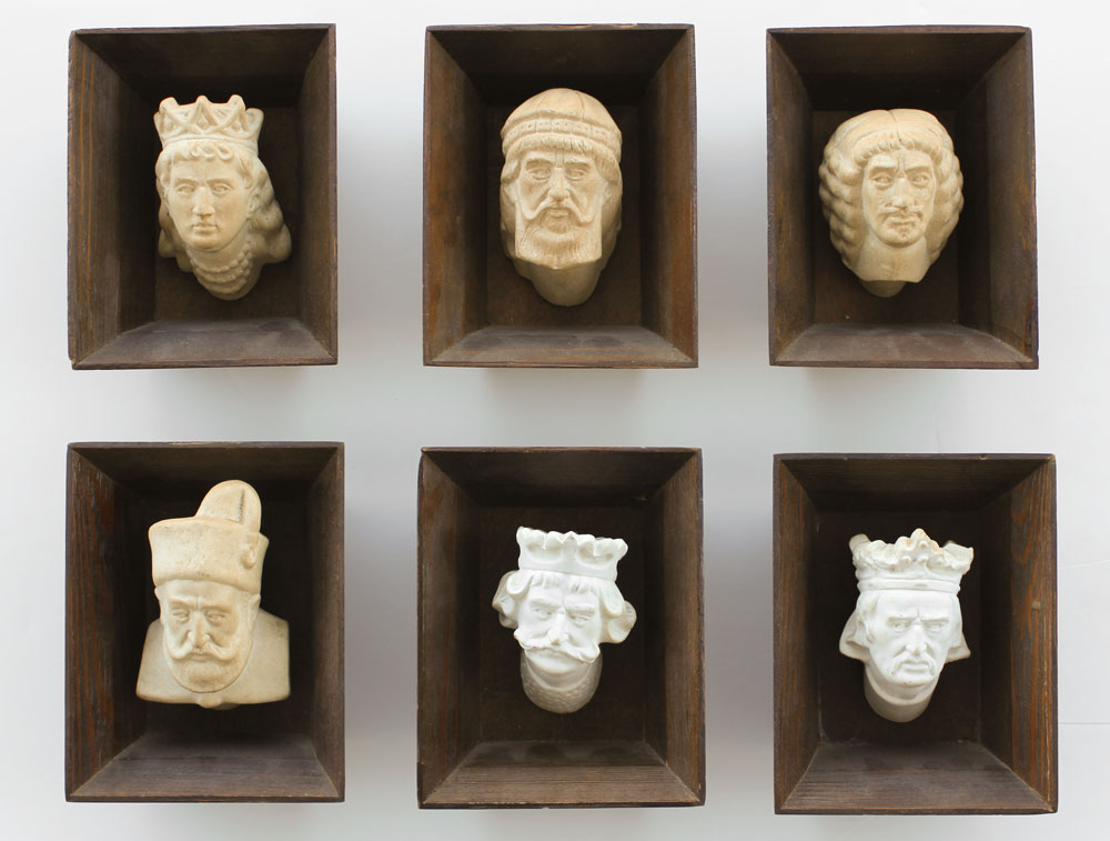SIX BISQUE BUST SCULPTURES OF