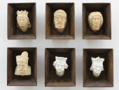 SIX BISQUE BUST SCULPTURES OF