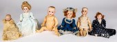 SIX BISQUE HEAD DOLLSSix bisqu