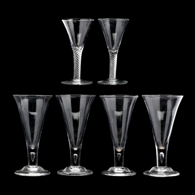 SIX BLOWN FEDERAL STYLE GLASSES,
