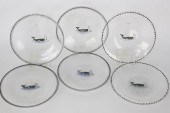 SIX BLOWN GLASS AND PAINT DECO