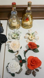SIX BOEHM PORCELAIN FLORAL CEN