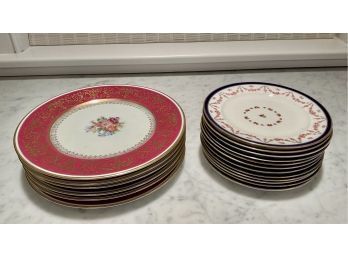 Six Bohemian dinner plates,