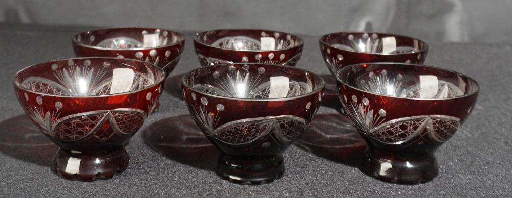 SIX BOHEMIAN RUBY TO CLEAR